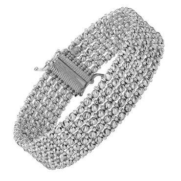 Medium Red Carpet Bracelet in 14K White Gold (14.10 mm) in a sleek high-contrast midnight luxury editorial style