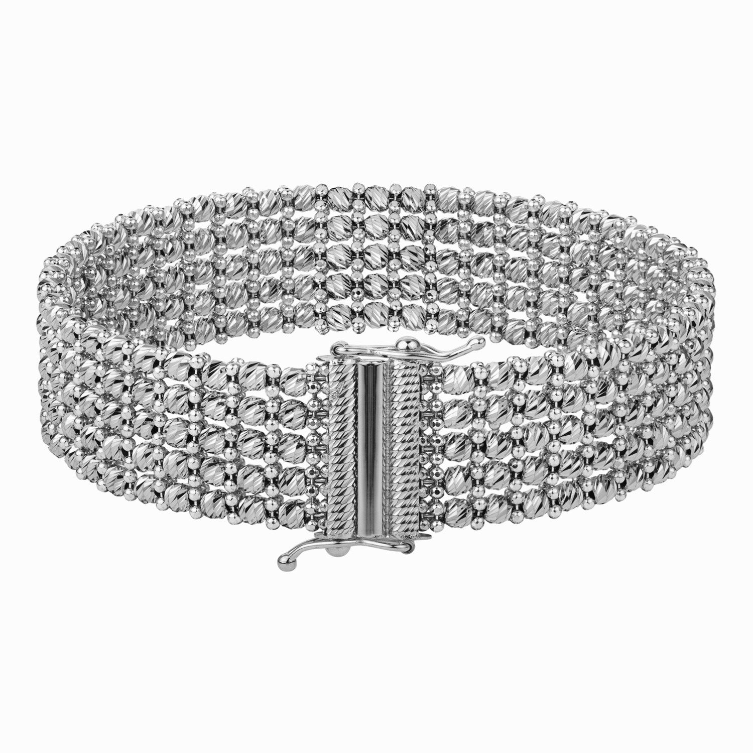 Medium Red Carpet Bracelet in 14K White Gold (14.10 mm) - Peelerie