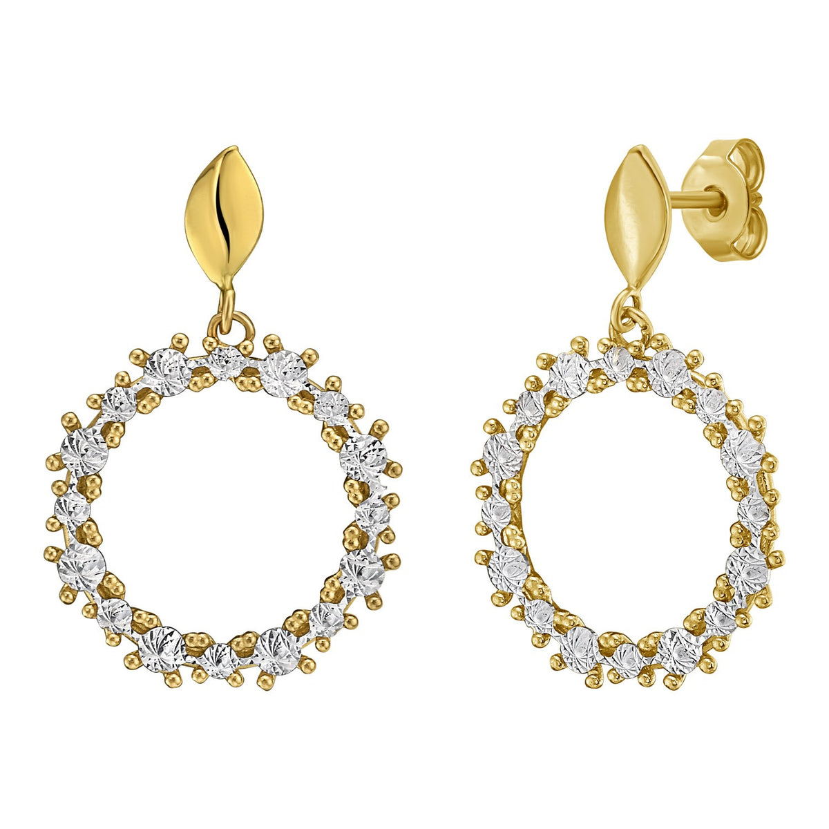 14K Yellow Gold Polished Oval Hoop Earrings