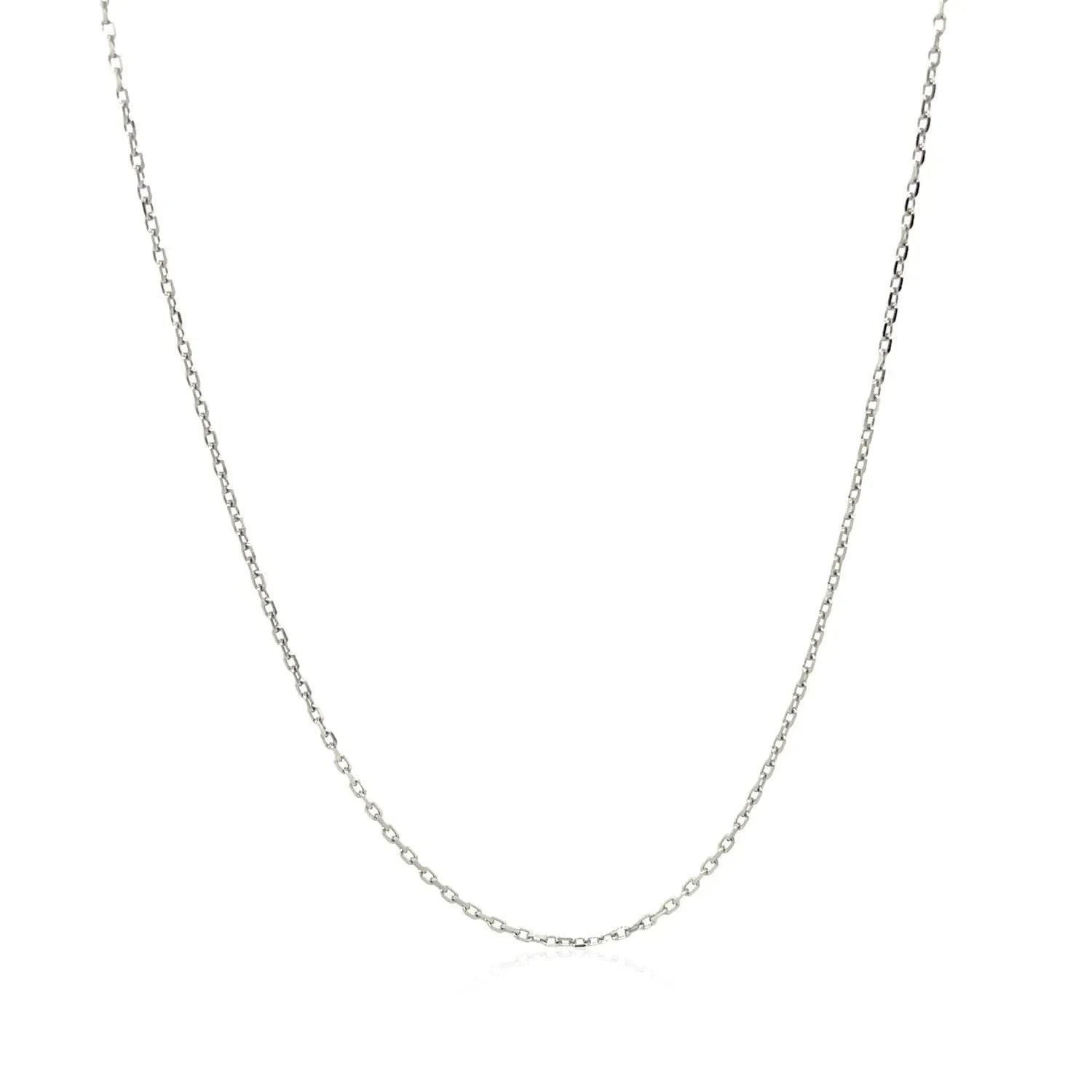 10k White Diamond Cut Cable Link Chain (0.87 mm) - Peelerie