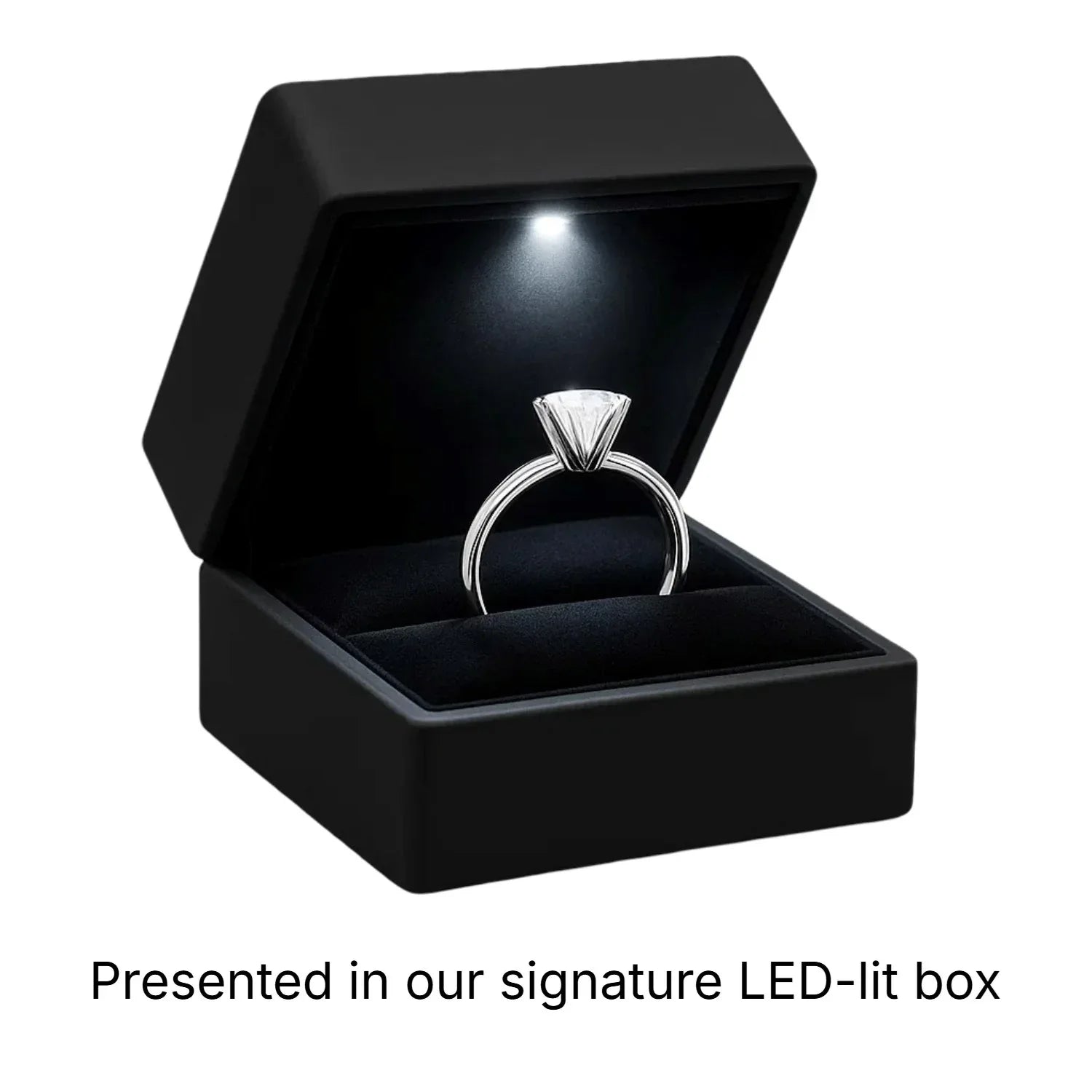 1.50Ct Princess Lab Grown IGI G/VS1 Diamond Ring in 14K White Gold - Peelerie