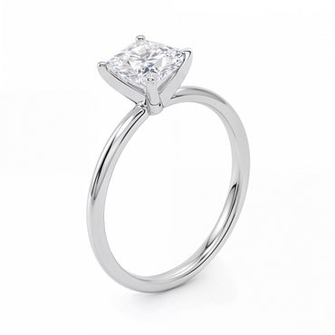 1.50Ct Princess Lab Grown IGI G/VS1 Diamond Ring in 14K White Gold