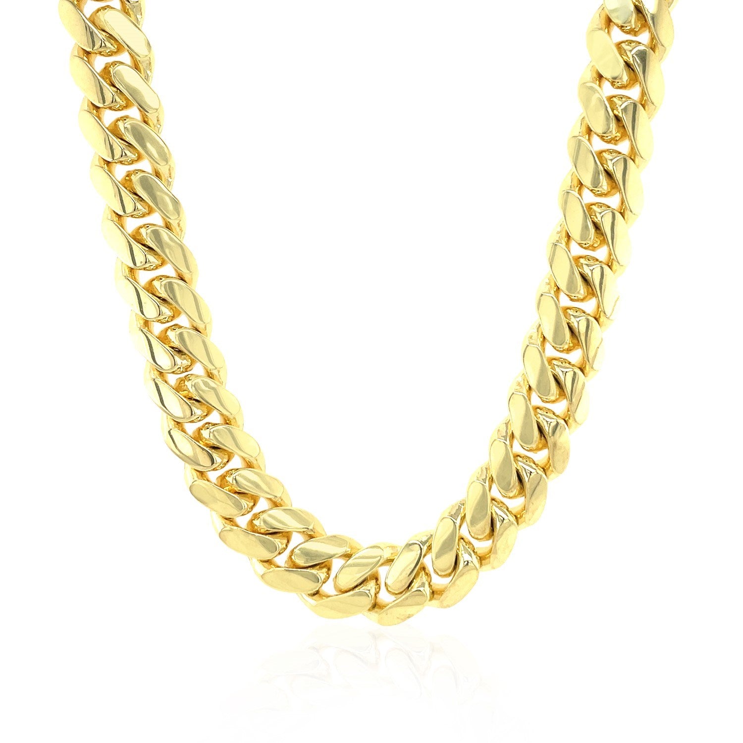 14k Yellow Gold Classic Miami Cuban Solid Chain (9.20 mm) - Peelerie