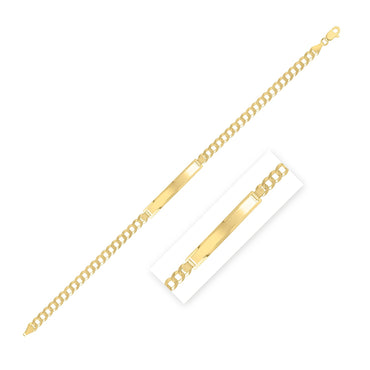 14k Yellow Gold Curb ID Bracelet (4.70 mm) in a sleek high-contrast midnight luxury editorial style