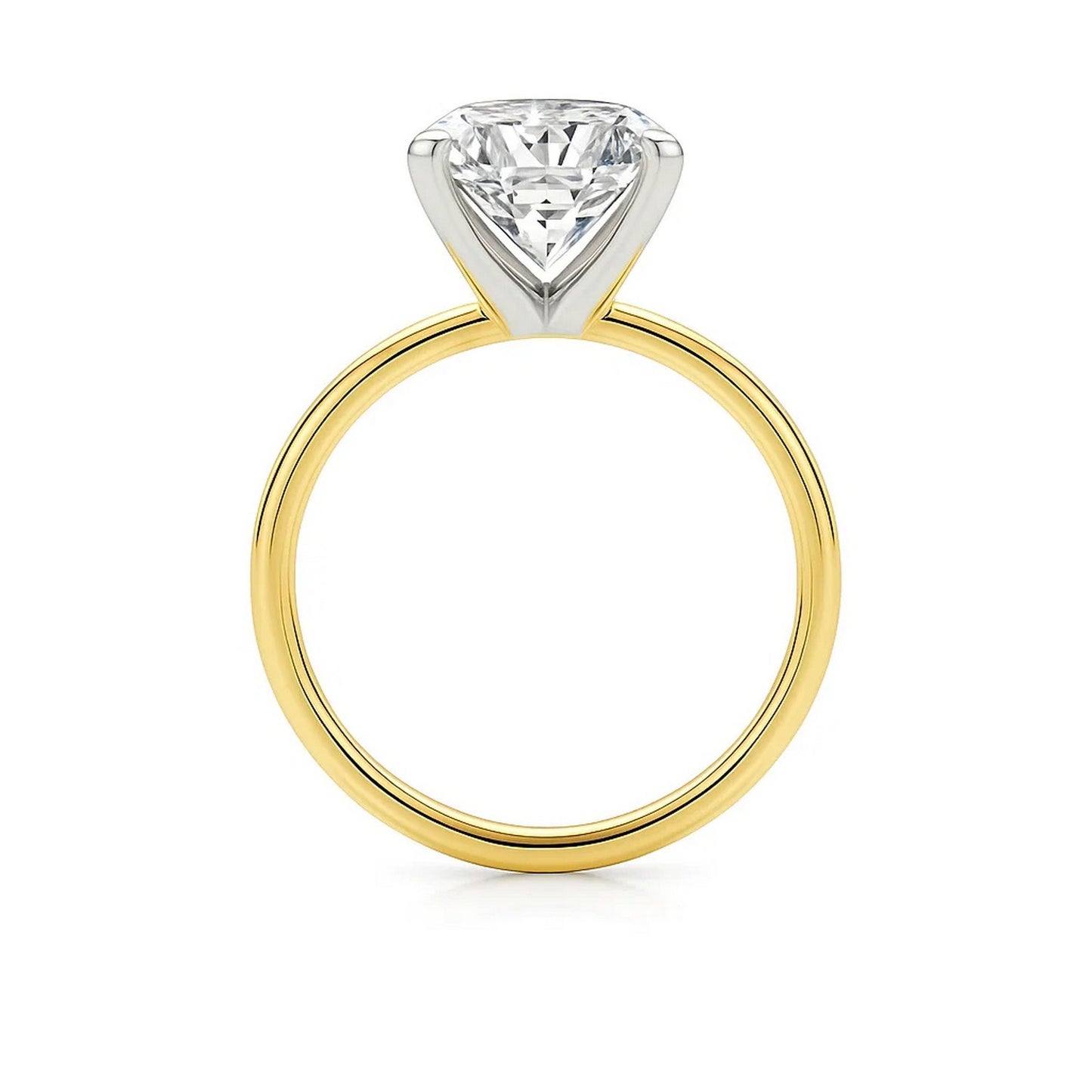 5 Carat Emerald Lab Grown IGI G/VS1 Diamond Solitaire Ring in 10K Yellow Gold