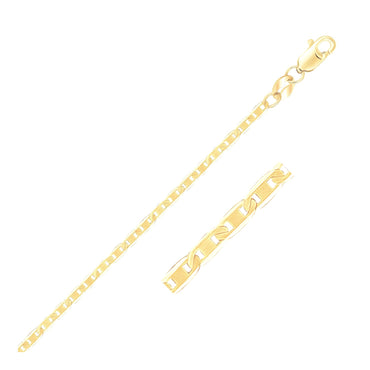 14k Yellow Gold Mariner Link Anklet 1.7mm in a sleek high-contrast midnight luxury editorial style