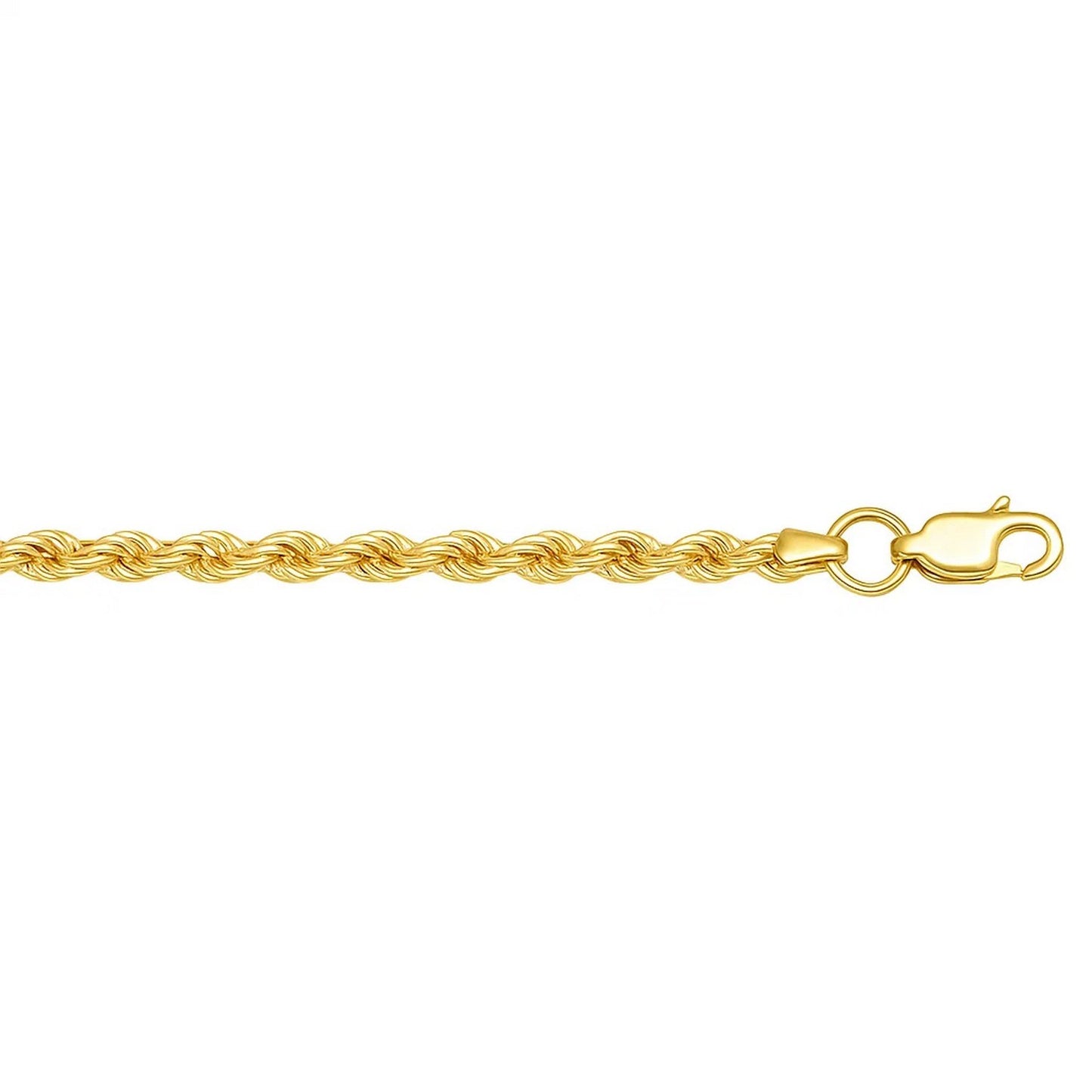 Lite Rope Chain Bracelet in 10k Yellow Gold  (2.50 mm)