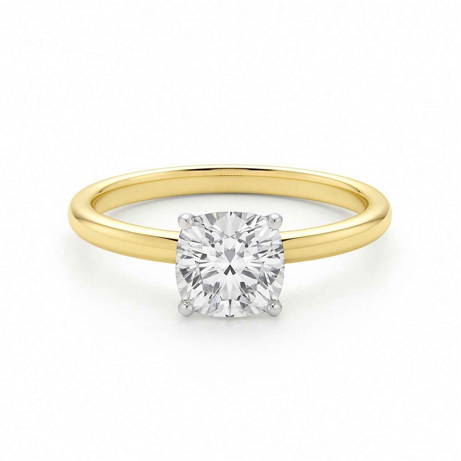 10k yellow gold ring set with lab-grown diamonds