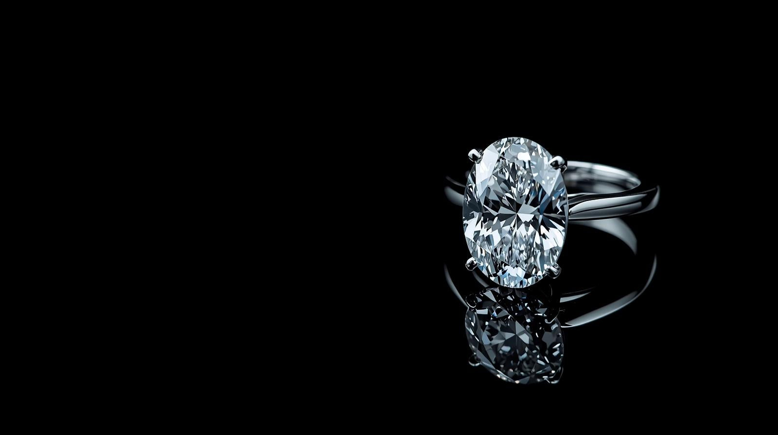 Diamond ring on a black background
