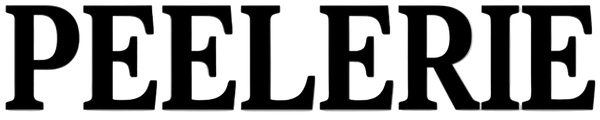 White serif text reading 'PEELERIE' centered on a light gray checkered background, likely a logo or brand graphic rather than a photographed physical product.
