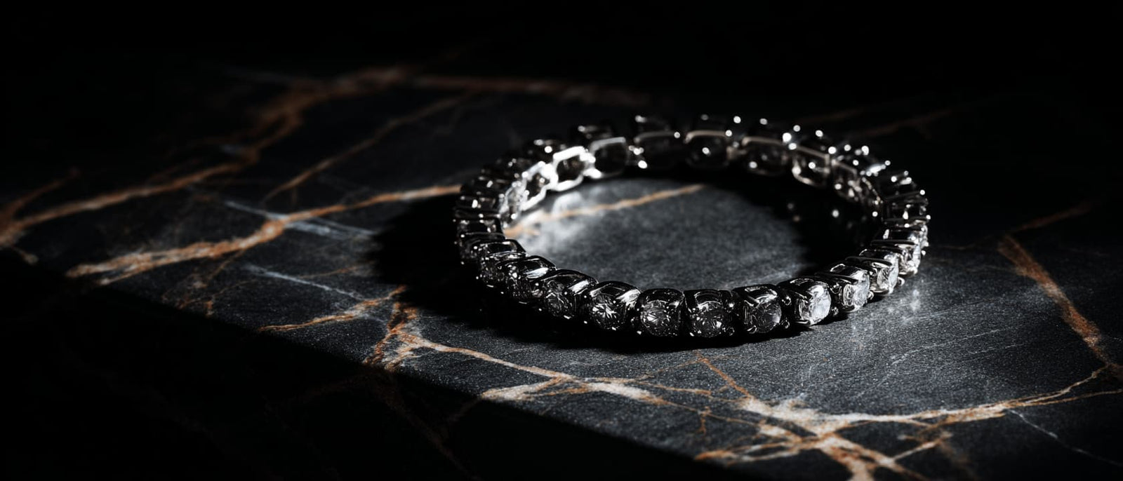 Peelerie 14K solid gold diamond tennis bracelet