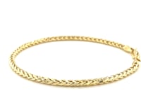 Bracelet Franco rond en or jaune 14 carats taillé au diamant (2,70 mm)