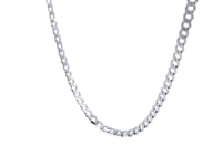 Chaîne style gourmette en argent sterling plaqué rhodium (3,00 mm)