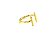Bague ouverte en or jaune 14 carats avec barrettes