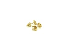 Boucles d'oreilles pour enfants en or jaune 14 carats émaillées fraise