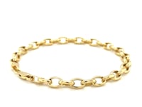 Bracelet rolo ovale en or jaune 14 carats (4,60 mm)