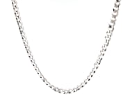 Chaîne en argent sterling plaqué rhodium, style gourmette, 3,7 mm