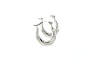 Boucles d'oreilles créoles ovales en or blanc 10 carats