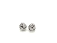 Boucles d'oreilles clous en argent sterling motif nœud d'amour texturé (9 mm)