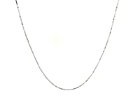 Chaîne en or blanc 18 carats, maille forçat, 0,6 mm (0,60 mm)