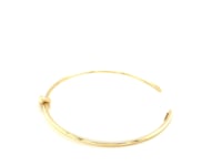 Jonc manchette poli en or jaune 14 carats avec nœud (5,50 mm)