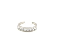 Anneau d'orteil en argent sterling plaqué rhodium avec accents de zircone cubique blanche