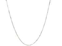 Chaîne maille forçat ajustable en or blanc 14 carats (0,70 mm)