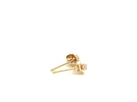 Boucles d'oreilles clous en or jaune 14 carats avec oxydes de zirconium blancs facettés (2 mm)