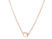 Collier en or rose 14 carats de 17 pouces avec topaze blanche ronde