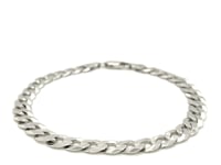 Bracelet en argent sterling rhodié maille gourmette (7.20 mm)
