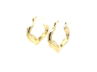 Pendientes de aro con forma de corazón en oro amarillo de 10 quilates