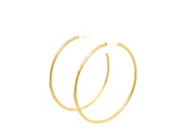 Boucles d'oreilles créoles sans fin en or jaune 14 carats (1,2 x 30 mm)