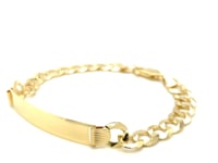 Bracelet d'identité à maillons forçat pour homme en or jaune 14 carats de 21,5 cm (8,30 mm)
