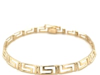 Bracelet motif Clé Grecque fantaisie en or jaune 14 carats (6,35 mm)