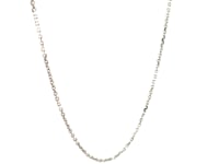 Chaîne à maillons forçat coupés au diamant en or blanc 14 carats (1,10 mm)