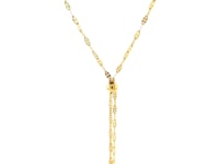 Collier lariat à double chaîne en or jaune 14 carats avec cœur gonflé