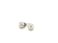 Puces d'oreilles classiques rondes en or blanc 14 carats (5,0 mm)