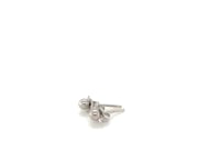 Puces d'oreilles sphériques en or blanc 14 carats (3 mm)