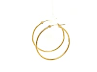 Boucles d'oreilles créoles polies en or jaune 10 carats (1,5x30 mm)