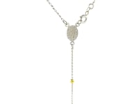 Collier en chaîne et perles de chapelet tricolore en argent sterling