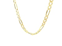 Chaîne Figaro légère en or jaune 10 carats (6,60 mm)