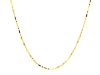 Chaîne à maillons alternés en or jaune 14 carats taillée au diamant (1,30 mm)