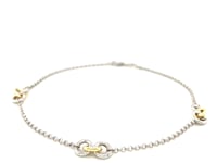 Cheville à trois anneaux en or jaune 14 carats et argent sterling