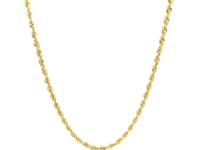 Chaîne en Or Jaune 14k Corde Coupée Diamant Massif (2,50 mm)