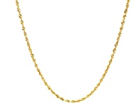 Chaîne corde diamantée pleine en or jaune 14 carats (1,60 mm)
