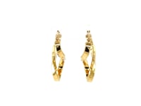 Boucles d'oreilles pendantes en or jaune 14 carats poli en forme d'infini