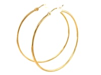 Boucles d'oreilles créoles polies en or jaune 14 carats (1,5 x 45 mm)