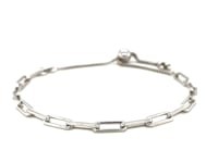 Bracelet réglable en argent sterling avec chaîne trombone (3,80 mm)