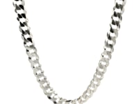 Chaîne style gourmette en argent sterling plaqué rhodium (7,20 mm)