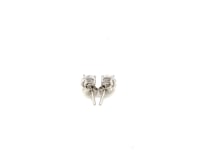 Puces d'oreilles en argent sterling avec oxydes de zirconium cubiques facettés blancs (6mm)
